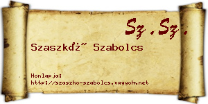 Szaszkó Szabolcs névjegykártya