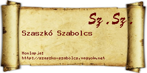 Szaszkó Szabolcs névjegykártya