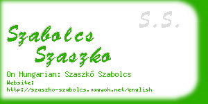 szabolcs szaszko business card