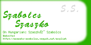 szabolcs szaszko business card